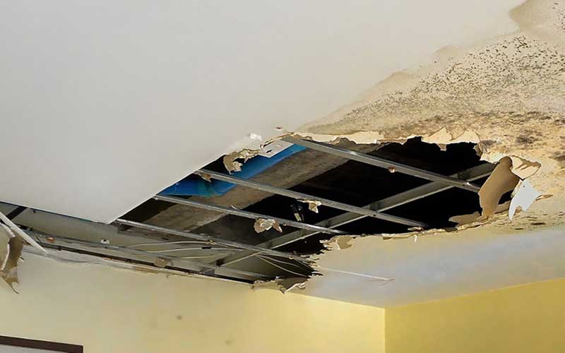 Roof leak, storm damage, roof damage