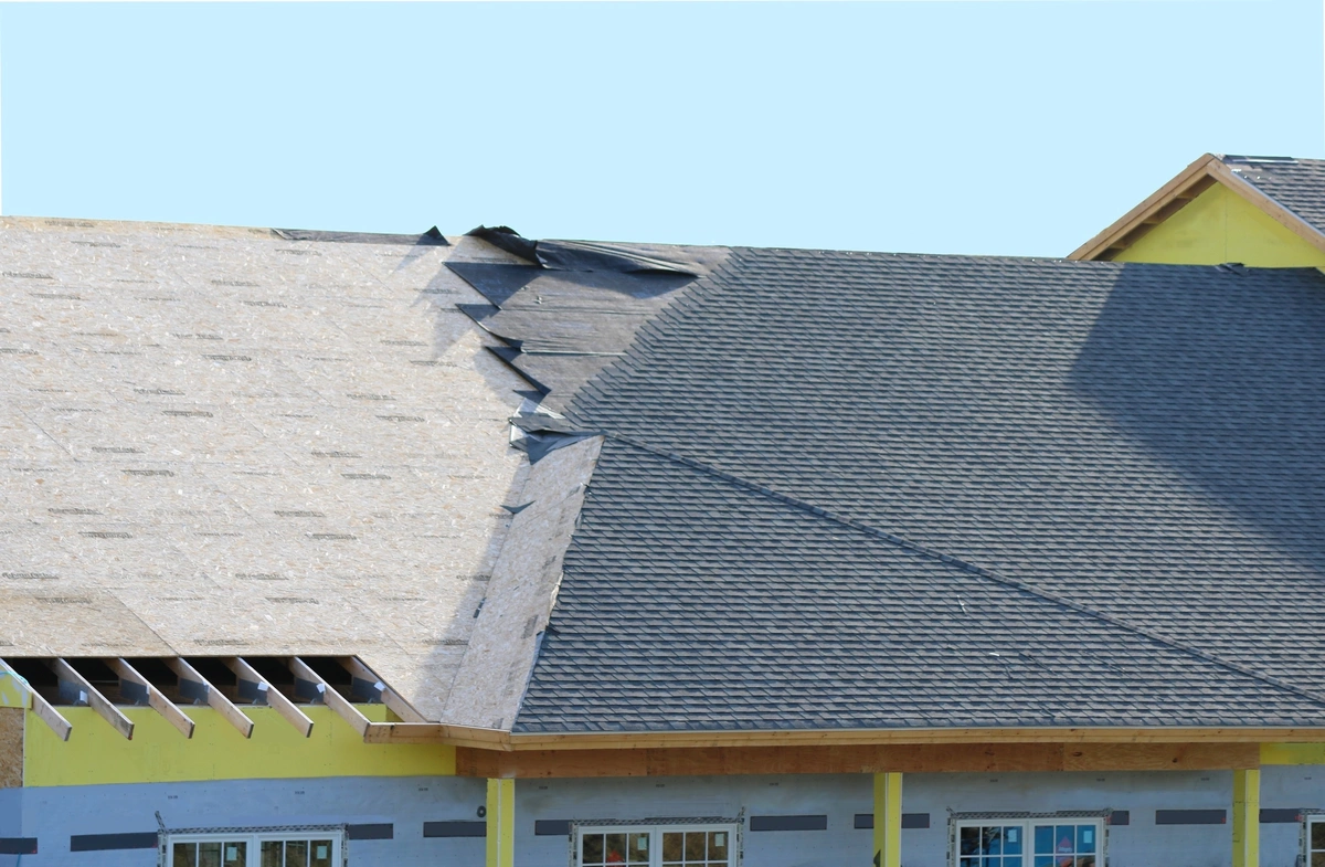 roof with new asphalt shingles